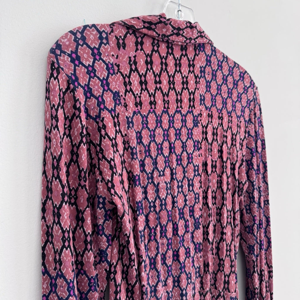 Free People Women’s Wrap Mini Dress L Pink Boho Y2K Snap Detail