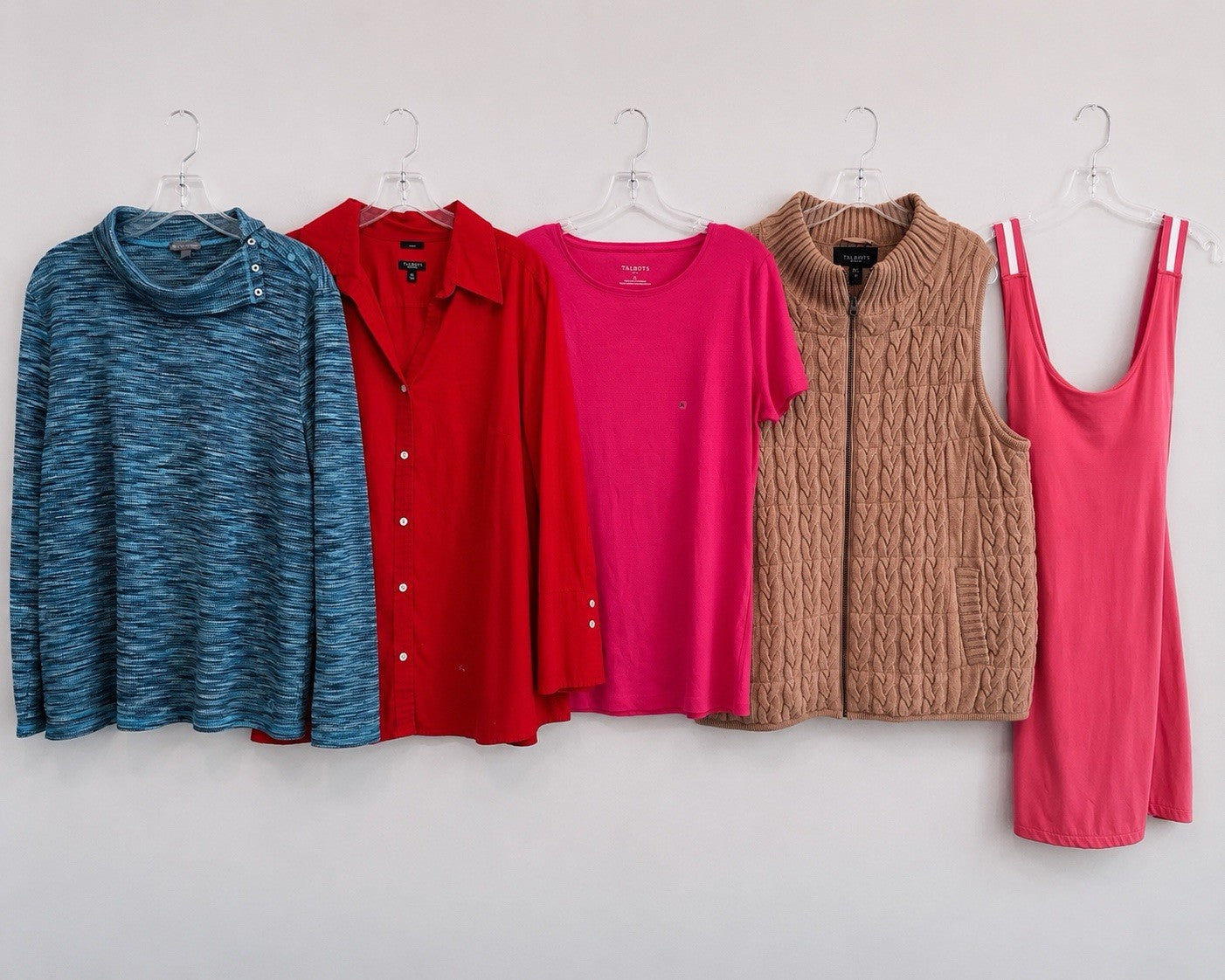 Talbots XL Women’s Clothing Lot Sweater Vest Tops Dress Pink Blue 5Pc Shirt NWT