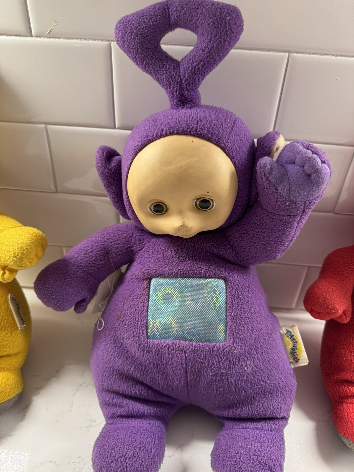 Vintage Teletubbies Playskool Plush Talking Lot Tinky-Winky Laa-Laa Red Po. 90s