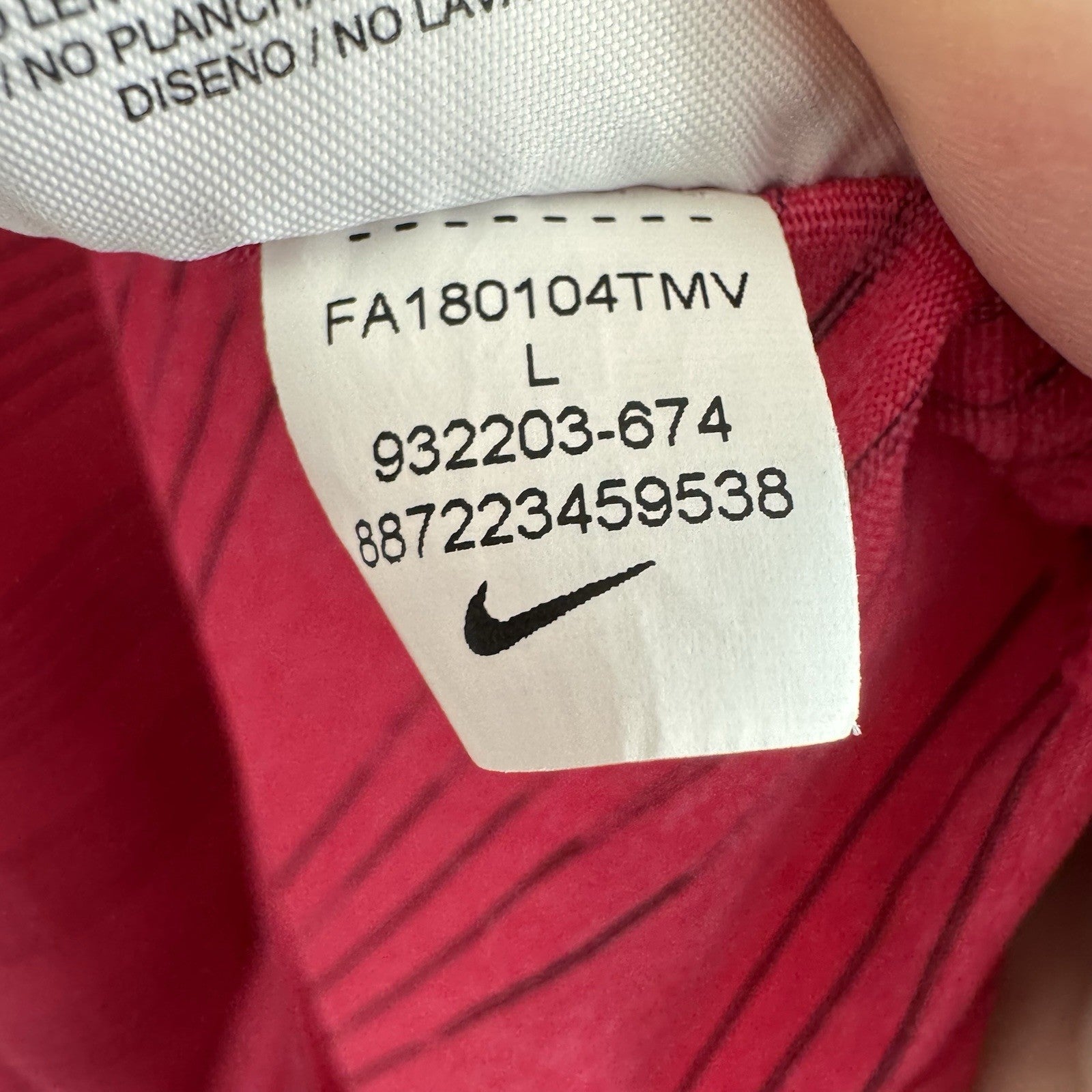 Nike Golf Dri Fit Polo Shirt Mens Large Pink Striped 1867 Logo Performance