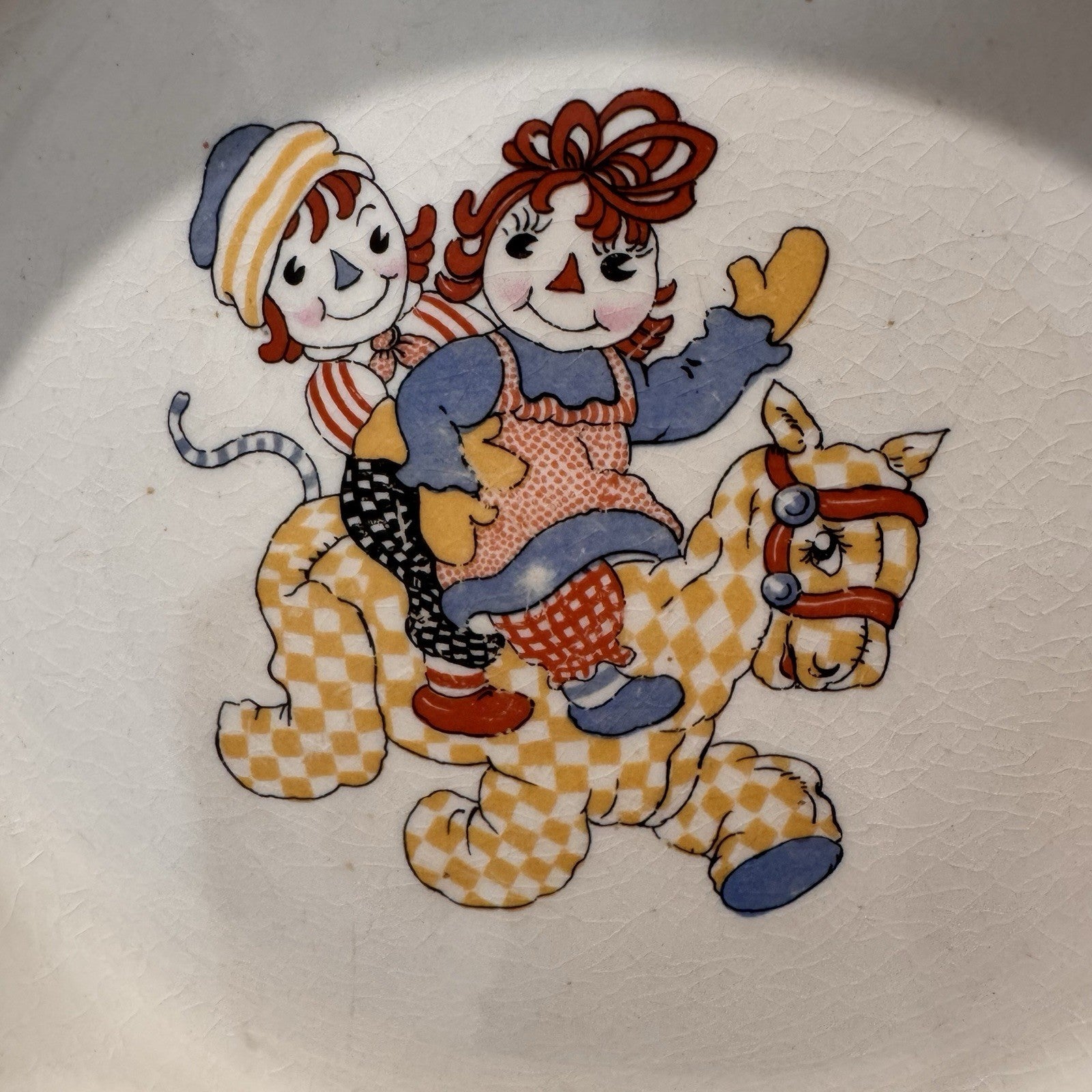 Vintage Raggedy Ann & Andy Crooksville Pottery Plate Camel with Wrinkled Knees