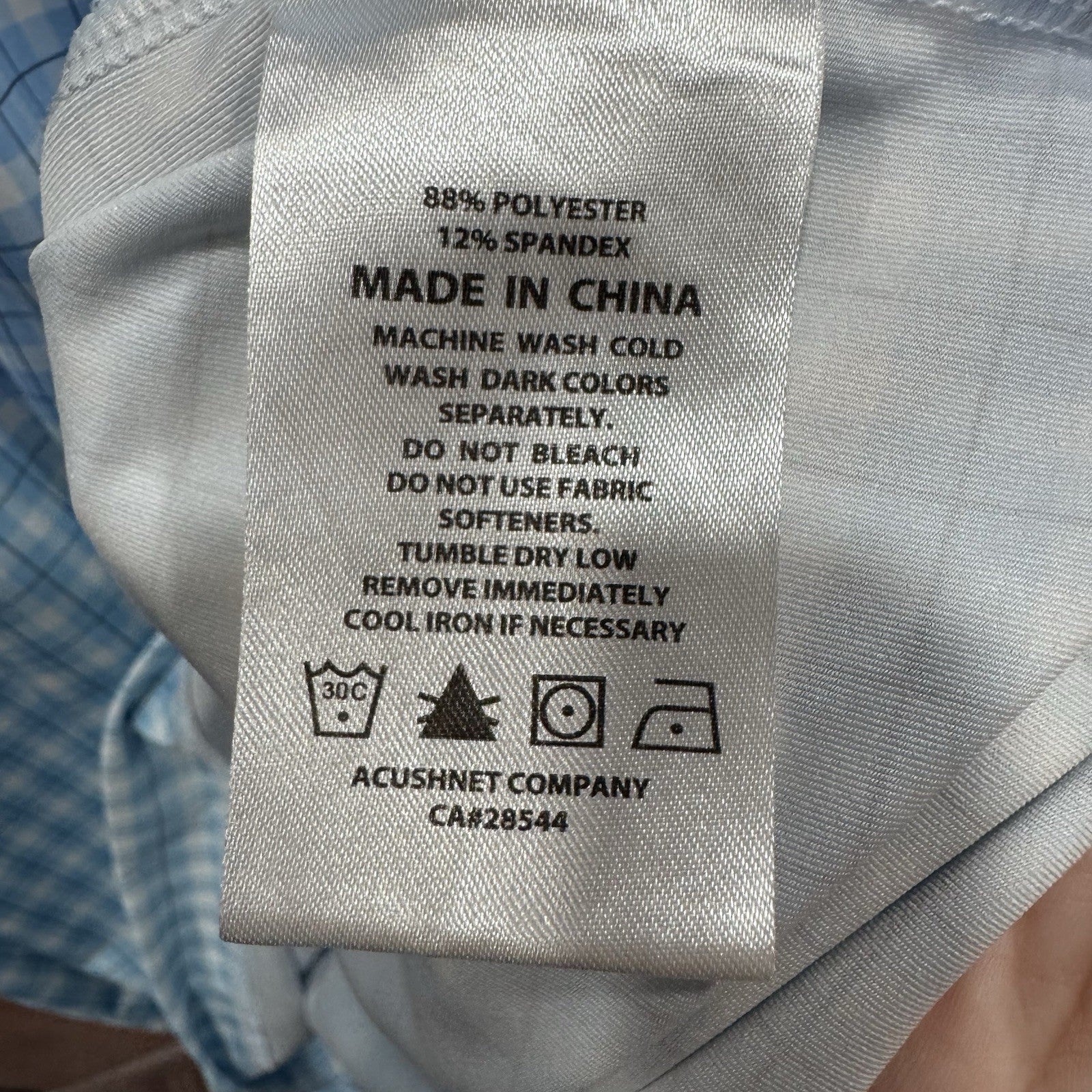 FootJoy Performance Polo Shirt Men’s Size Large Blue Plaid Stretch Golf Shirt