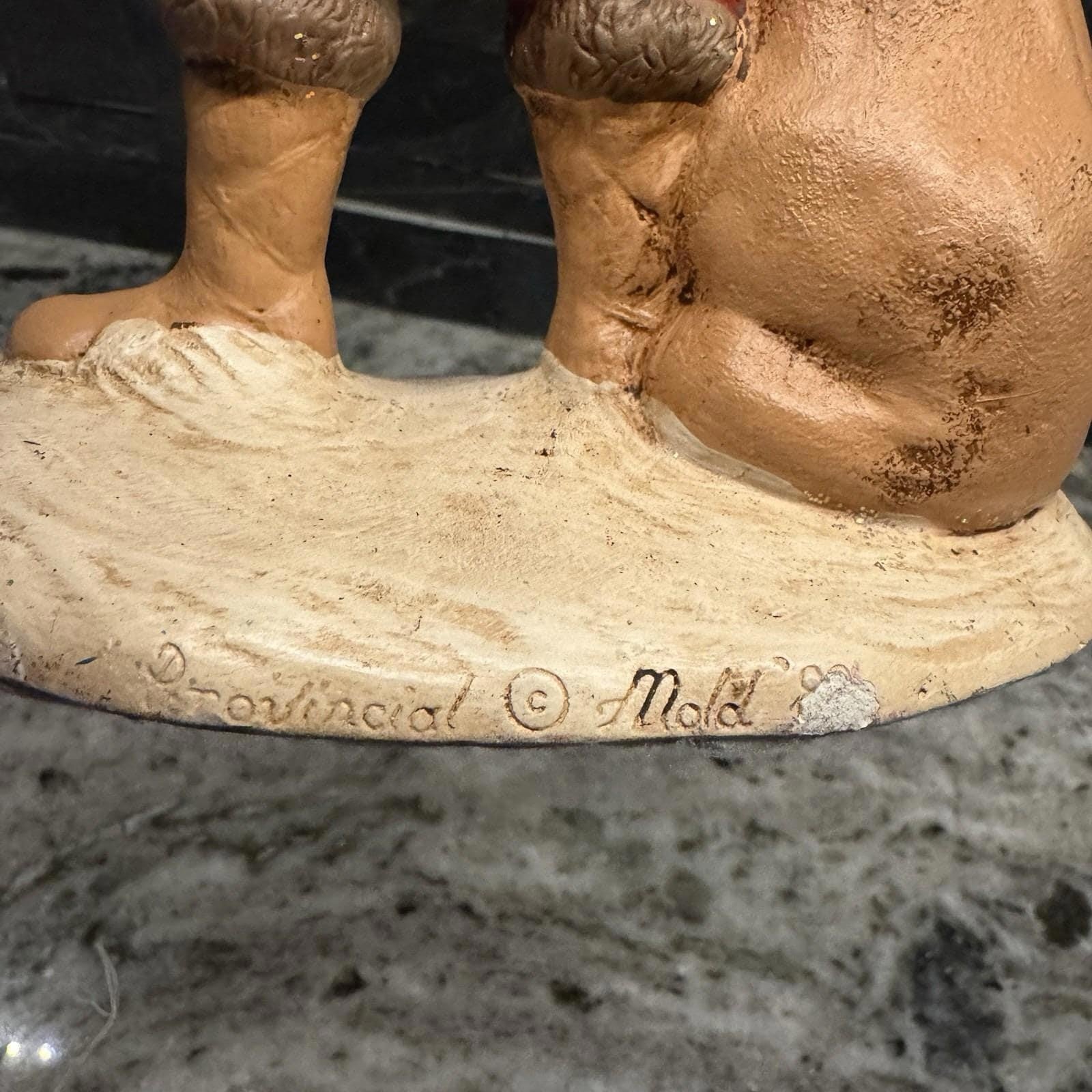 Vintage Provincial Mold 9.25" Santa with Toys and Tree 1988 Ceramic