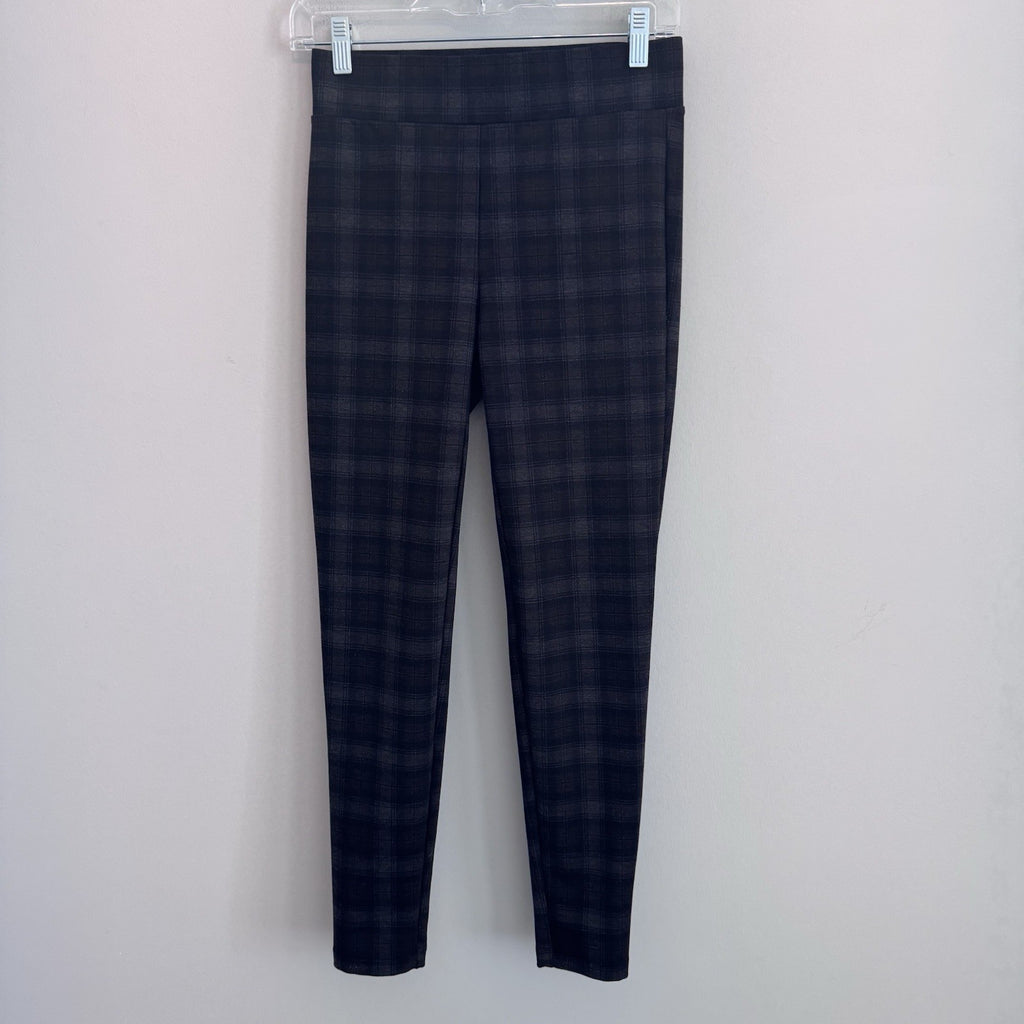 LOFT Gray Brown Plaid Pull On Leggings Pants Women’s XL Stretch Career Casual