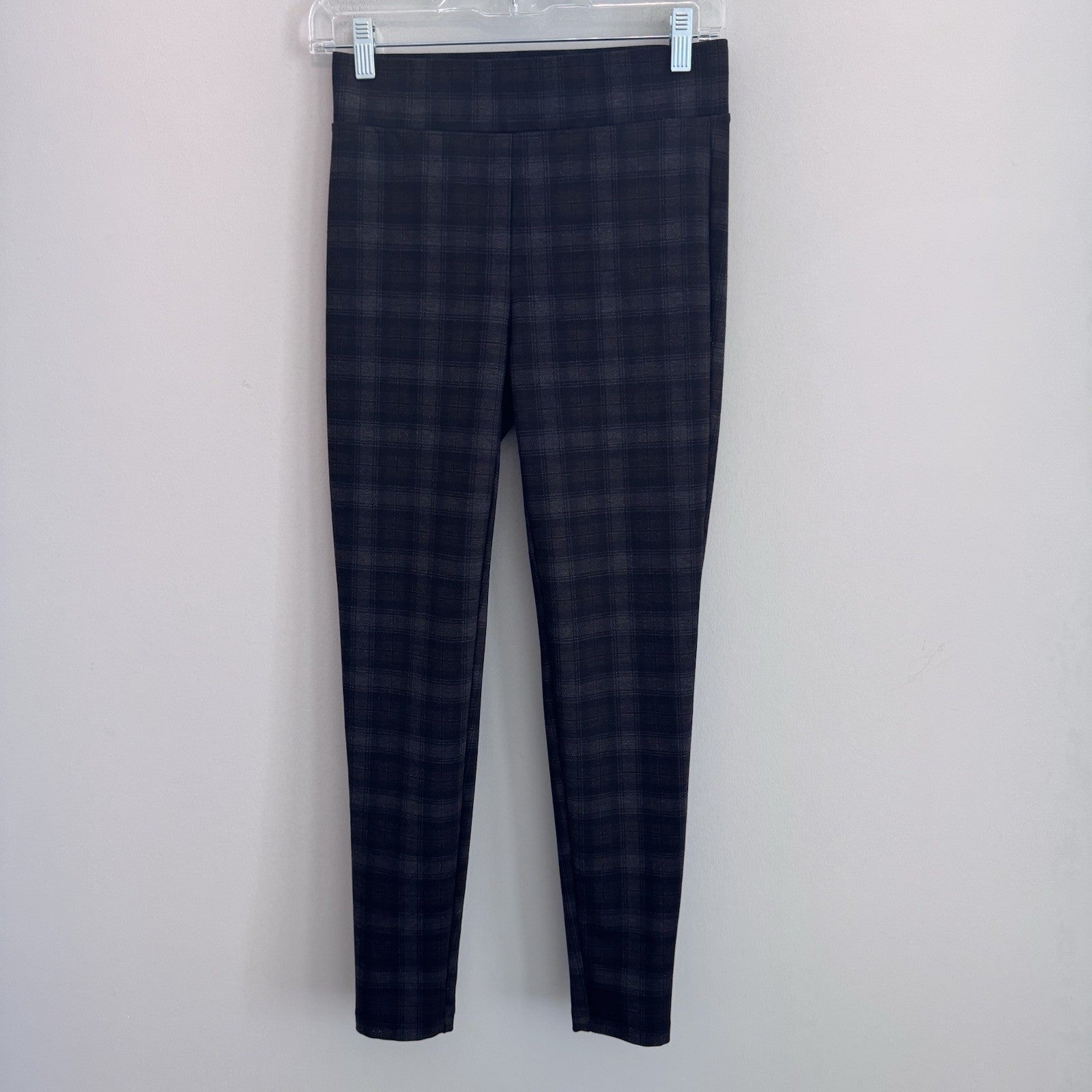 LOFT Gray Brown Plaid Pull On Leggings Pants Women’s XL Stretch Career Casual