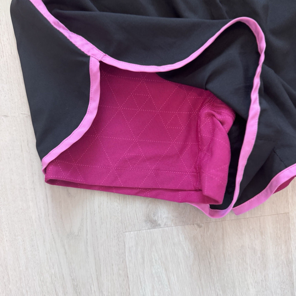 Nike Dri-Fit Womens Running Shorts Small Black Pink Athletic Activewear