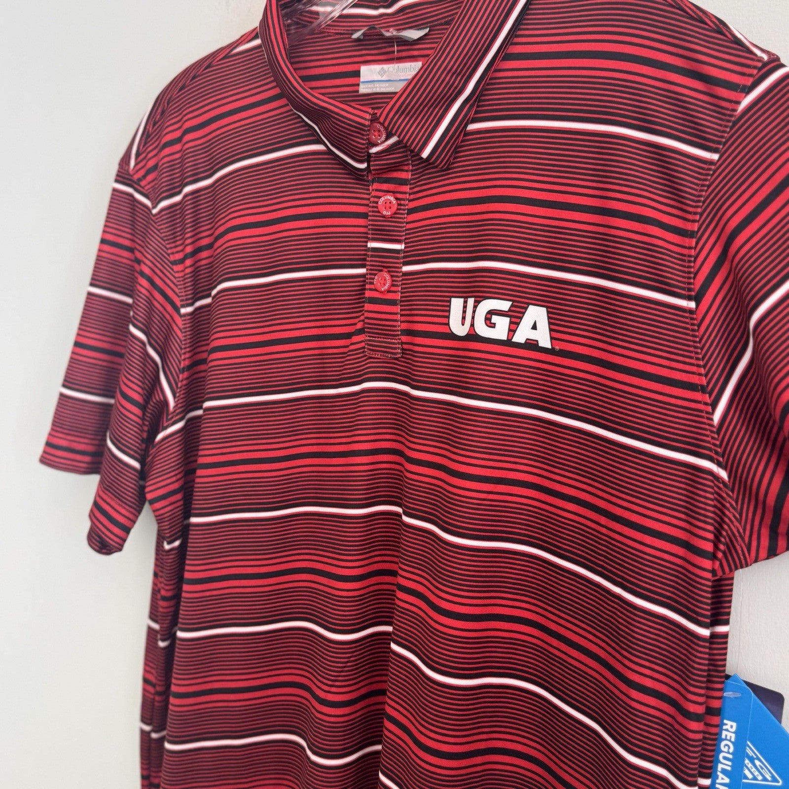 Georgia Bulldogs UGA Red Columbia PFG Super Terminal Tackle Polo Size Large