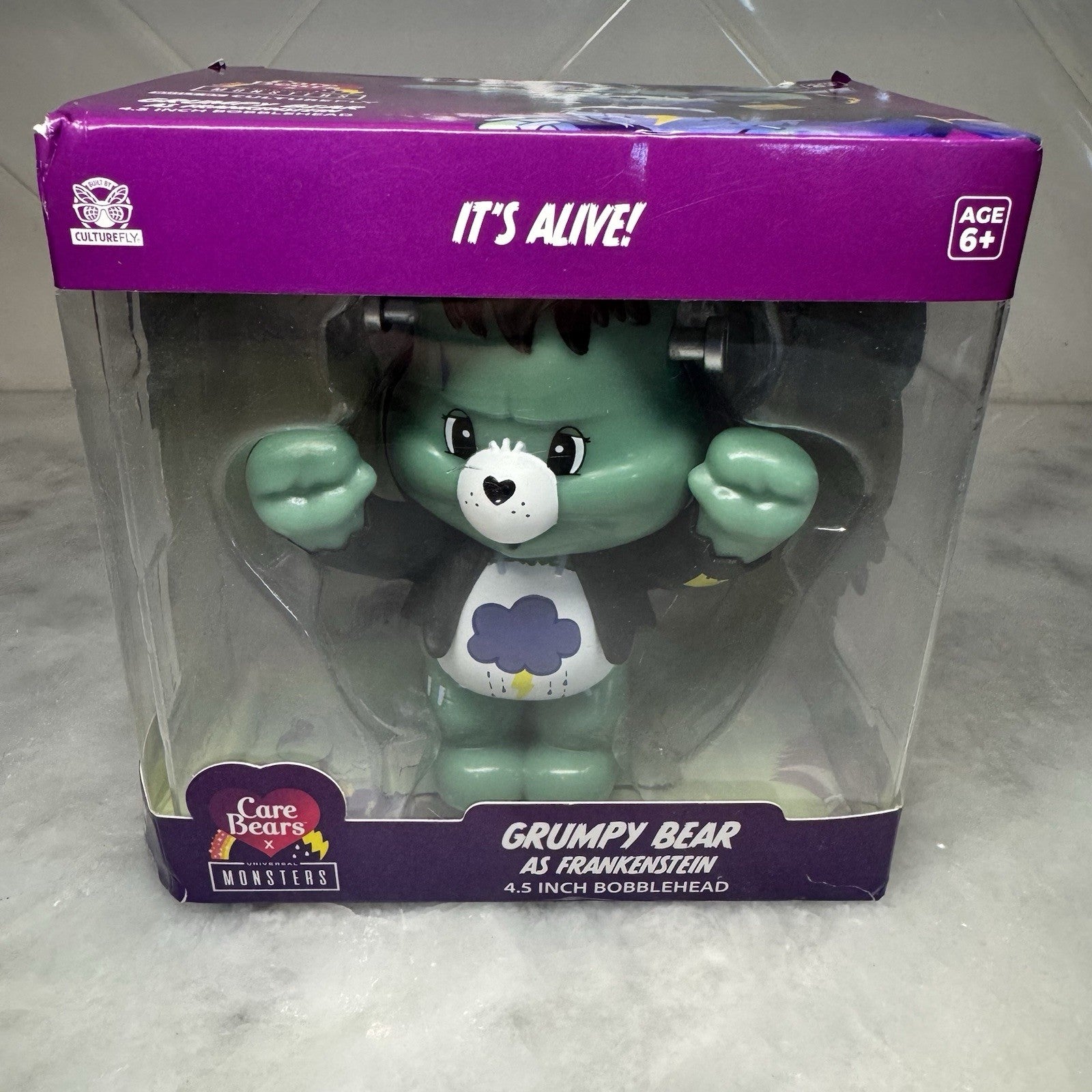 Care Bears Grumpy Bear Frankenstein Bobblehead CultureFly NIB 4.5” Rare Y2K