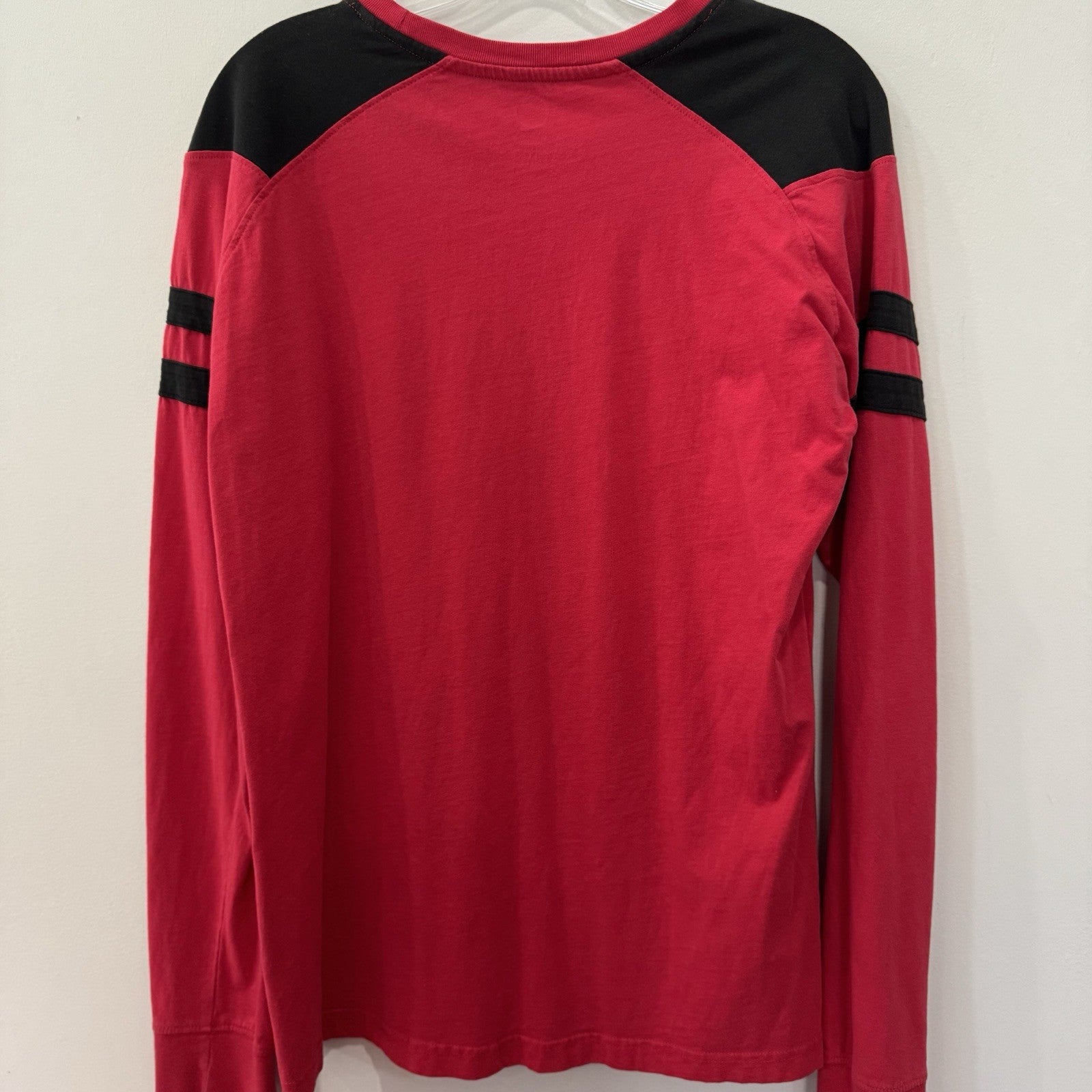 Carolina Hurricanes NHL Long Sleeve Shirt Red Black Mens Size L Hockey
