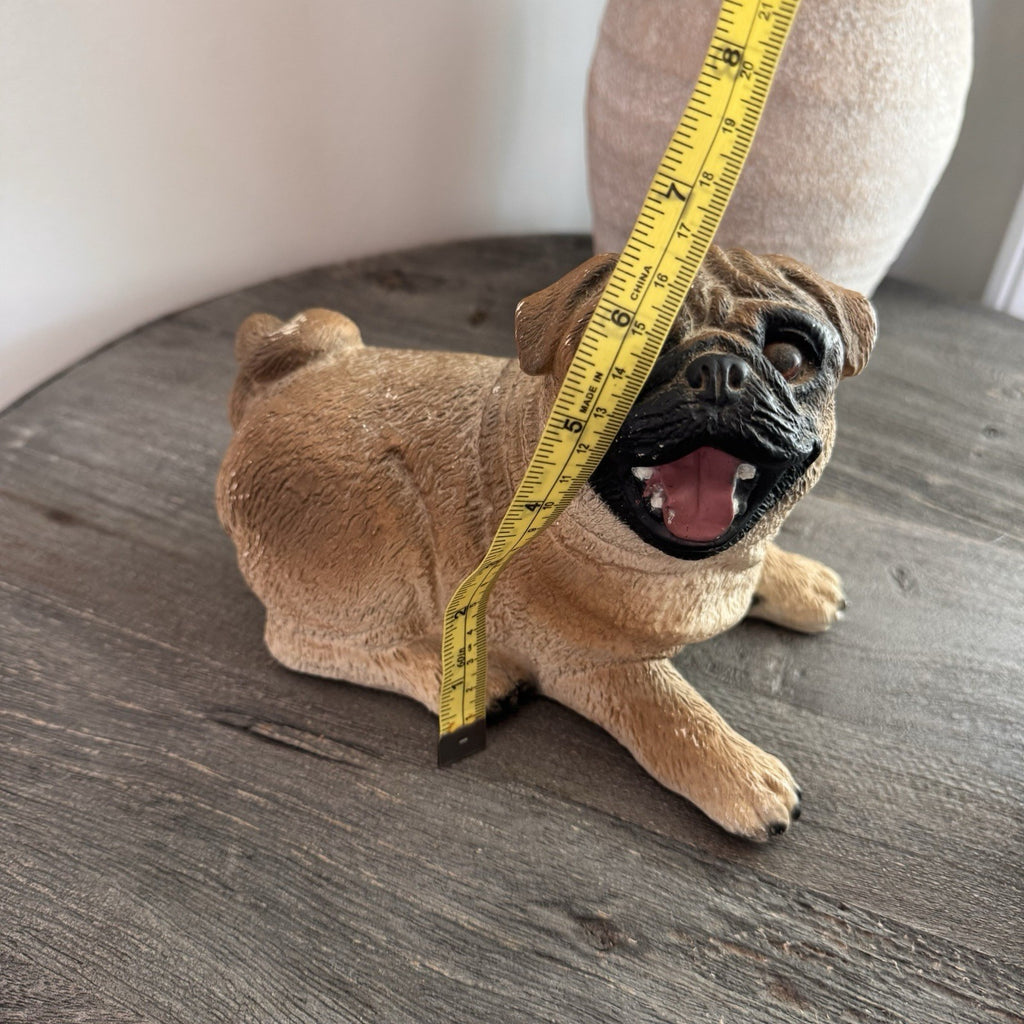 Vintage 1997 Home Interiors & Gifts Pug Dog Figurine Statue Made in USA 8"