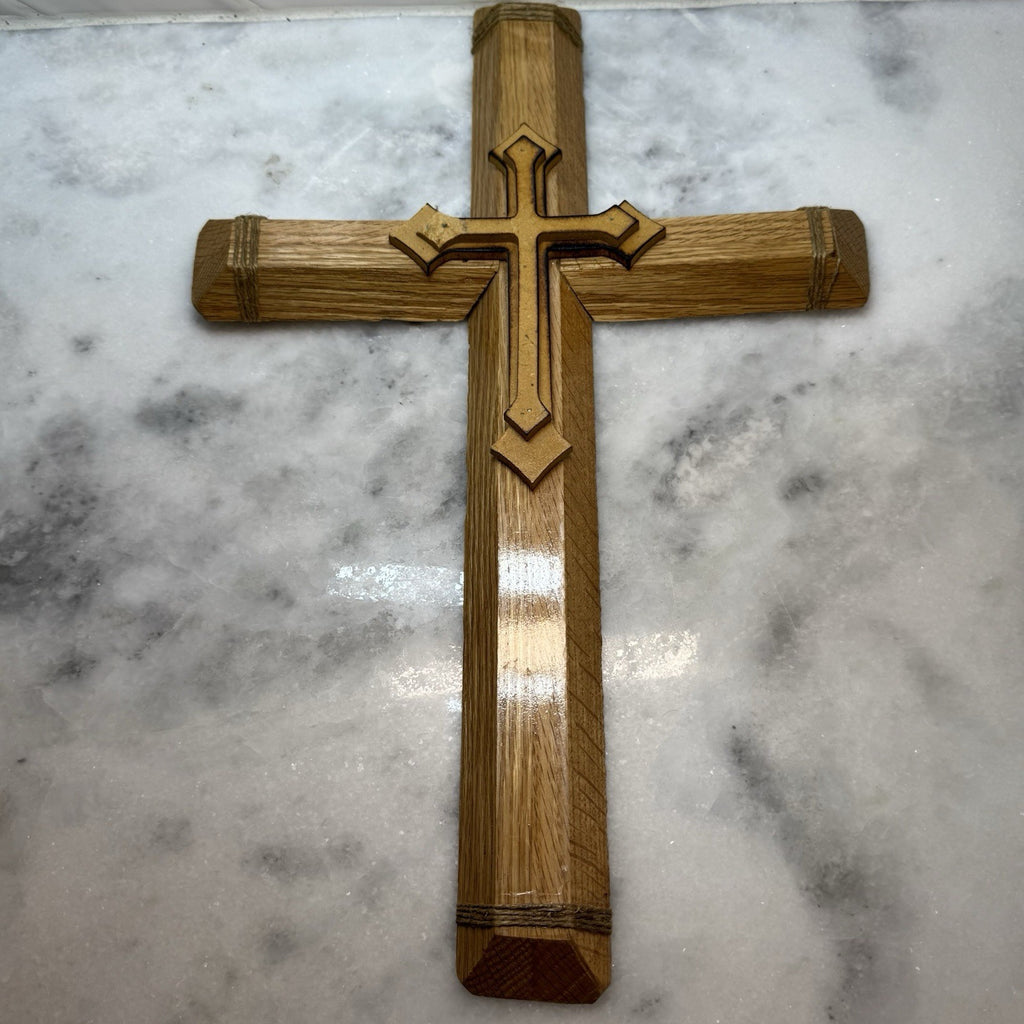 Wooden Wall Cross Christian Religious Decor Rustic Wood Crucifix 18”
