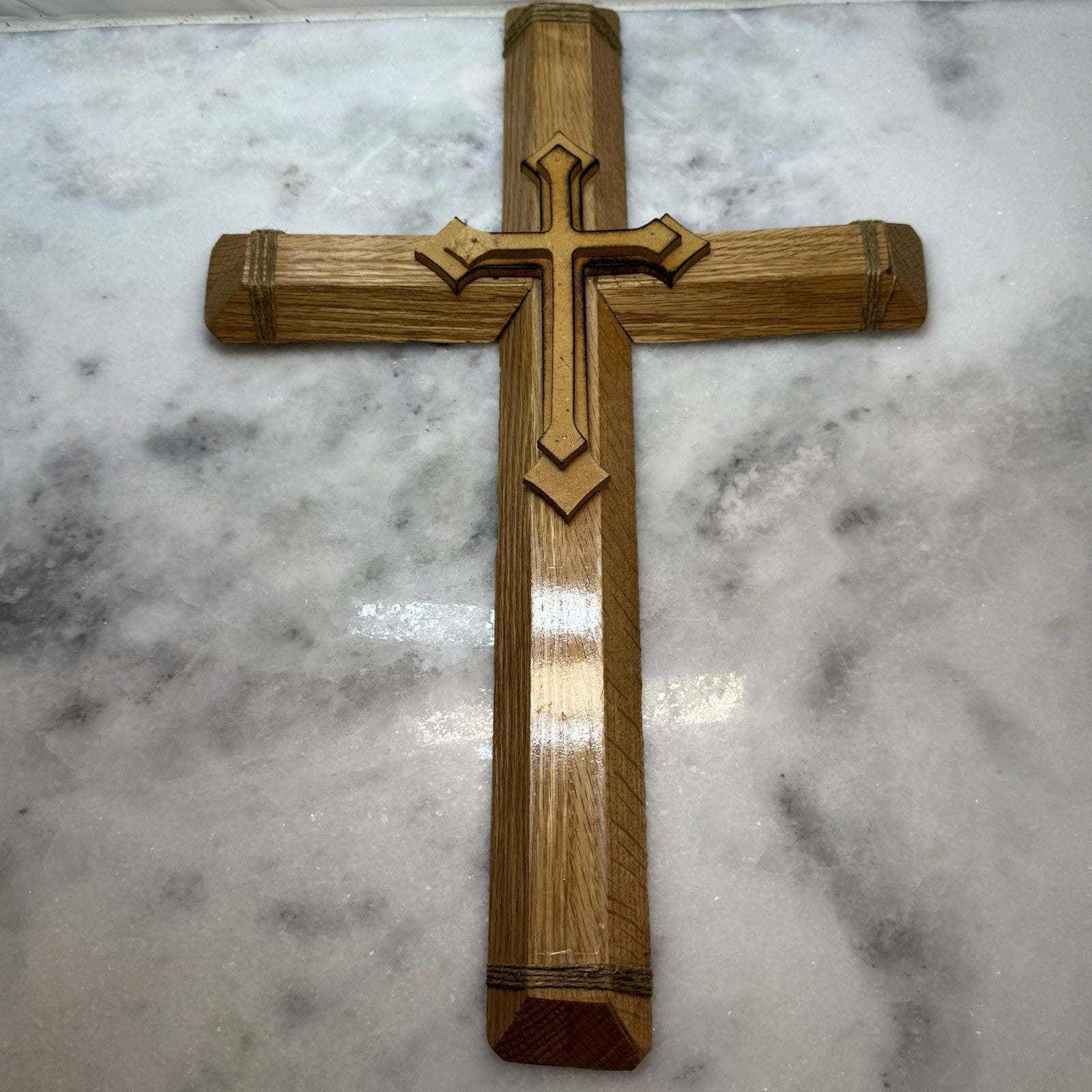 Wooden Wall Cross Christian Religious Decor Rustic Wood Crucifix 18”