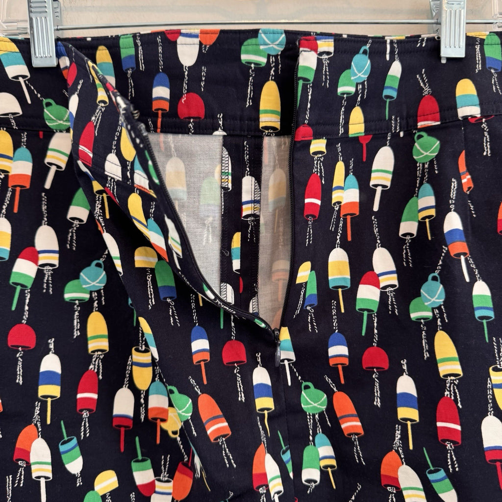 Talbots Petites 16P Navy Lobster Buoy Print Skort Golf Tennis Nautical