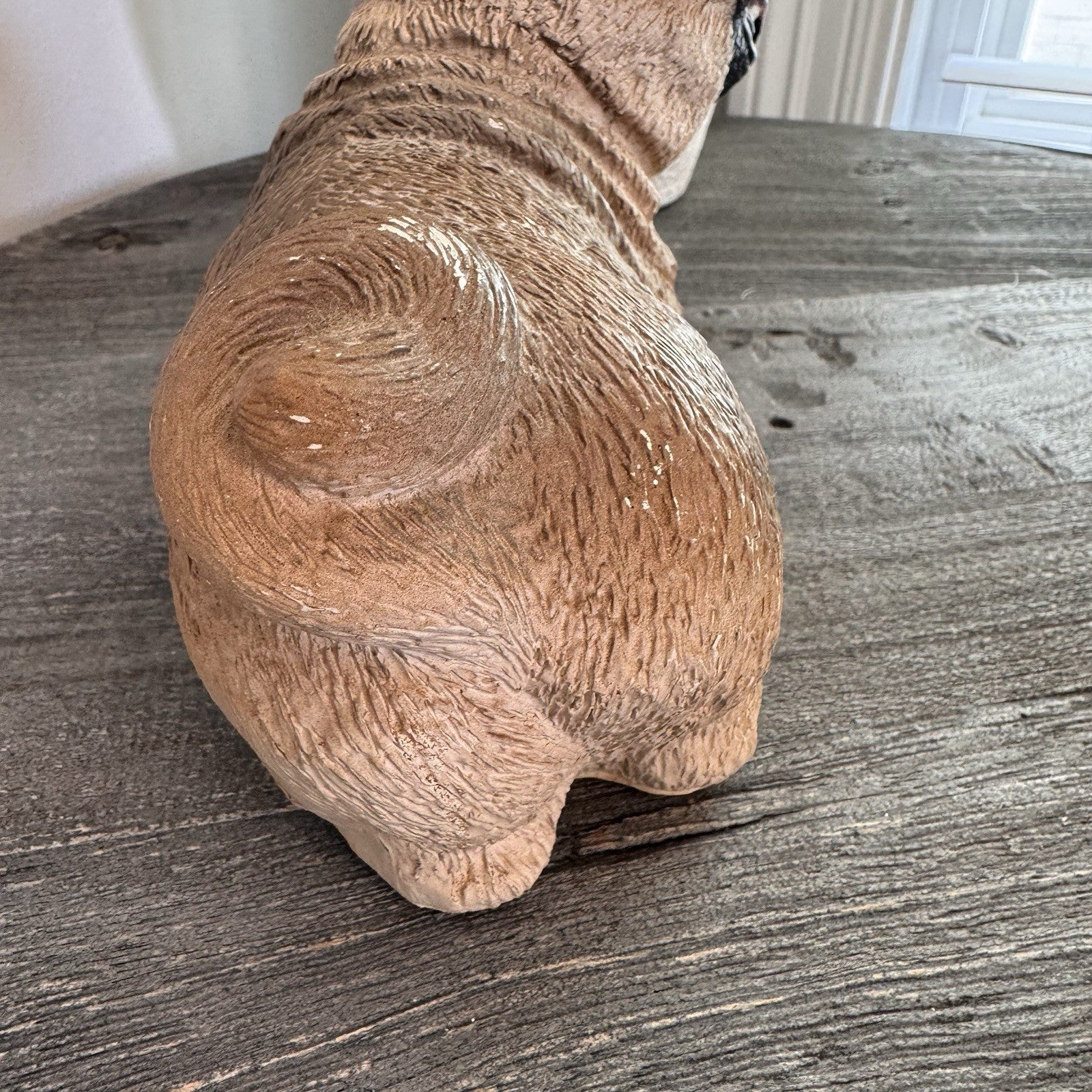 Vintage 1997 Home Interiors & Gifts Pug Dog Figurine Statue Made in USA 8"