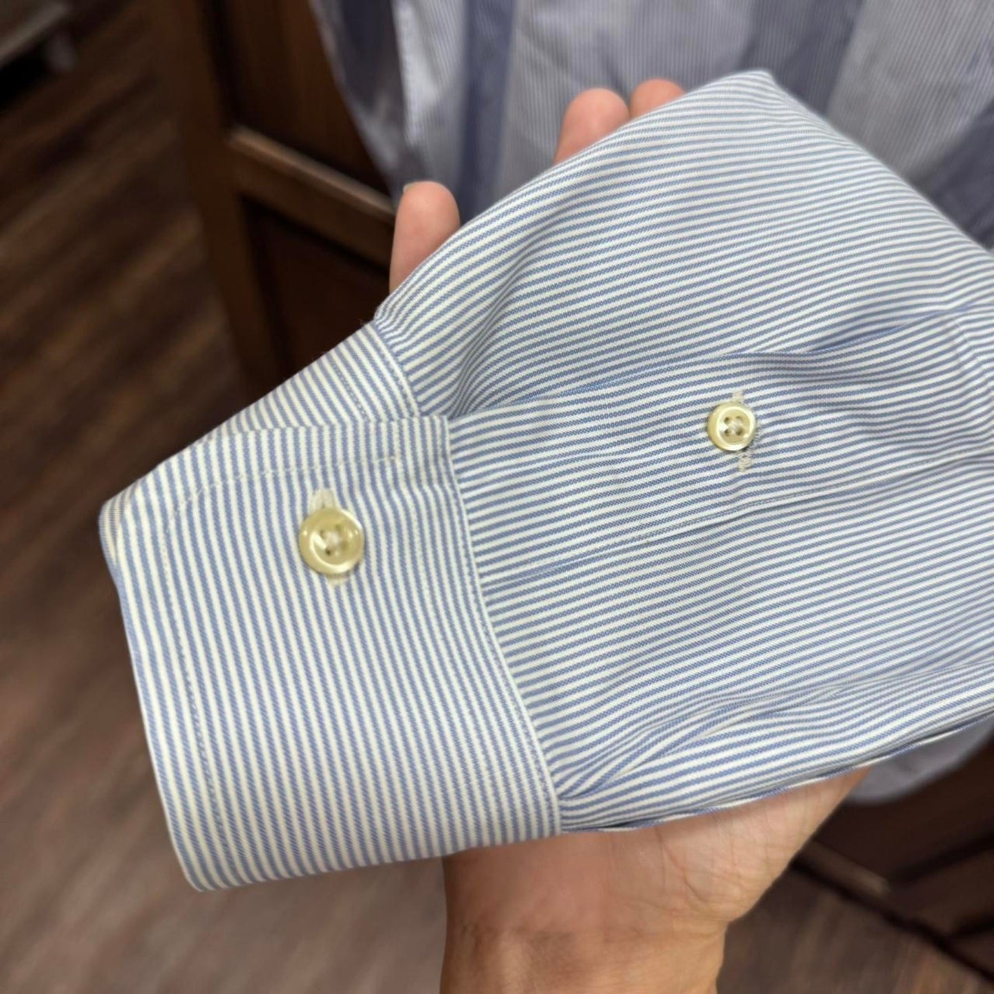 Ralph Lauren Classic Fit Button-Up Shirt - Blue Pinstripe - Size Tall