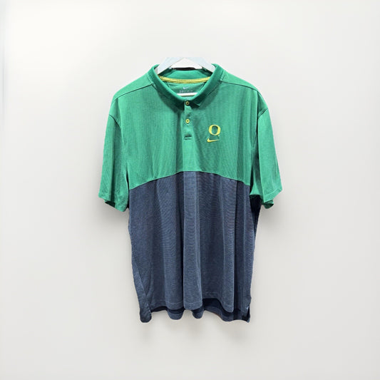 Nike Oregon Ducks Dri-FIT Polo Shirt Green Gray Colorblock 3XL AR6510-377