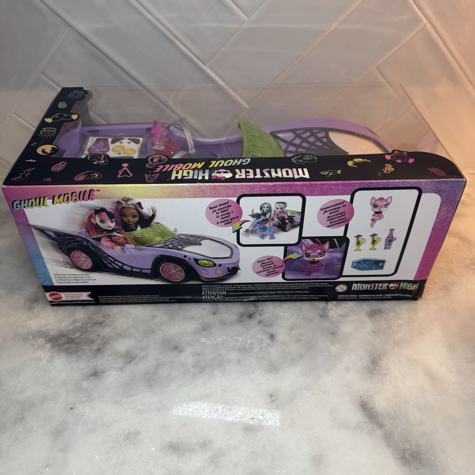 Mattel Monster High Ghoul Mobile Car Playset Purple Pink with Accessories