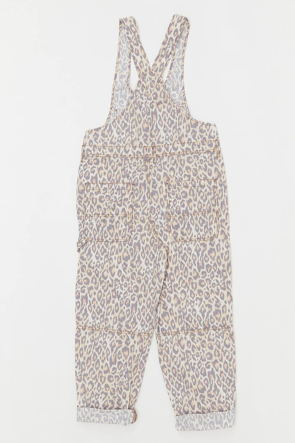 Urban Outfitters Leopard Print Overalls XS Canvas Carpenter Jumpsuit Y2K Street