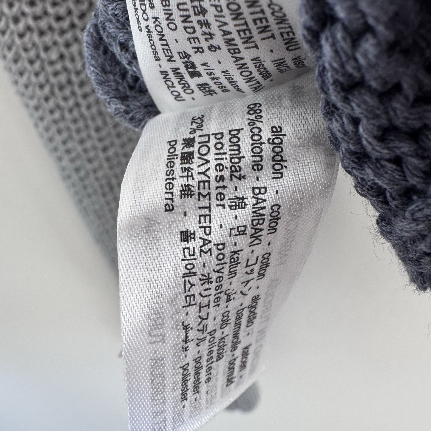 Zara Knit Tie Back Sweater Blue Gray Colorblock Long Sleeve Size M NWT 