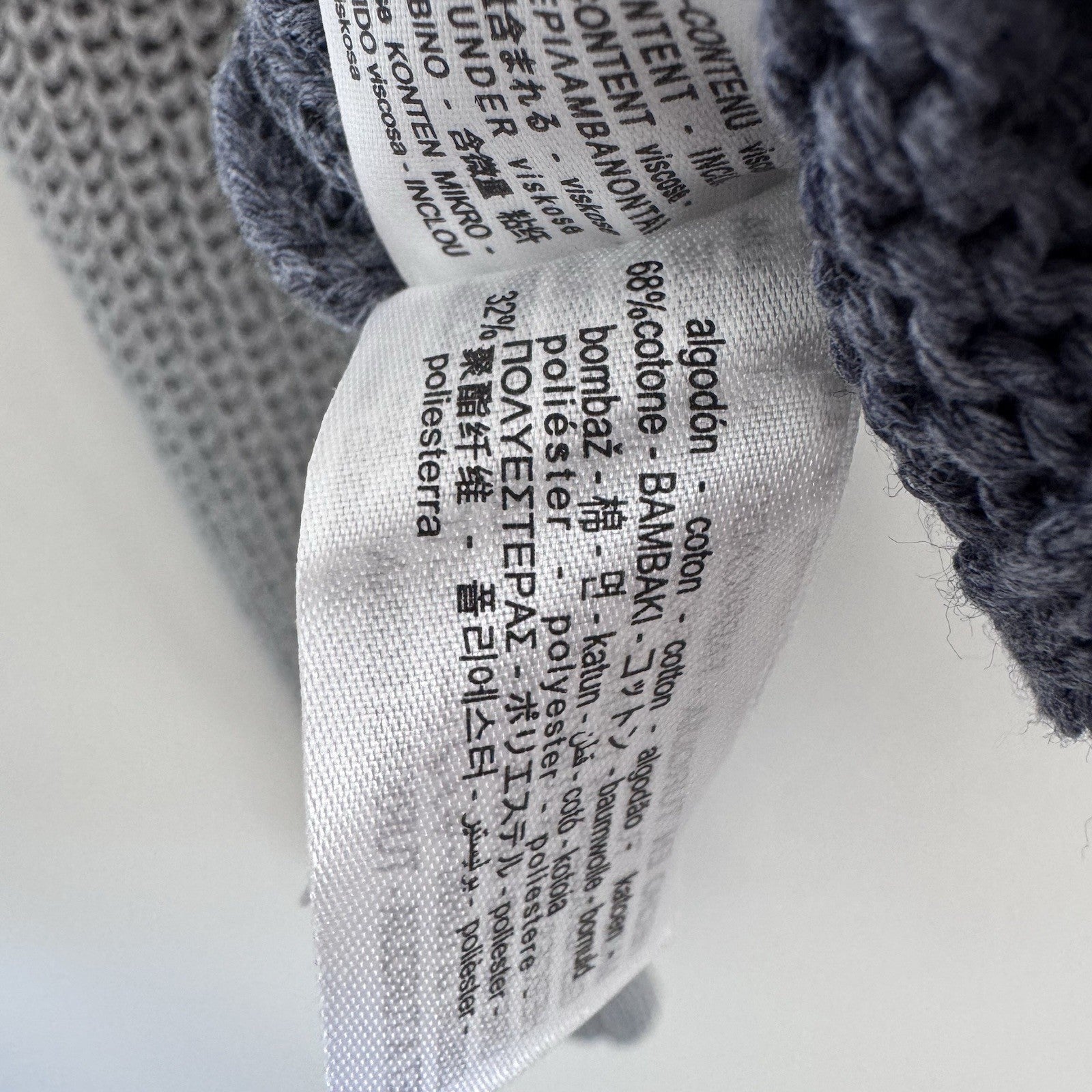 Zara Knit Tie Back Sweater Blue Gray Colorblock Long Sleeve Size M NWT 