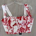 Fashion Nova Floral Corset Top White Red Size L NWT Bustier Y2K