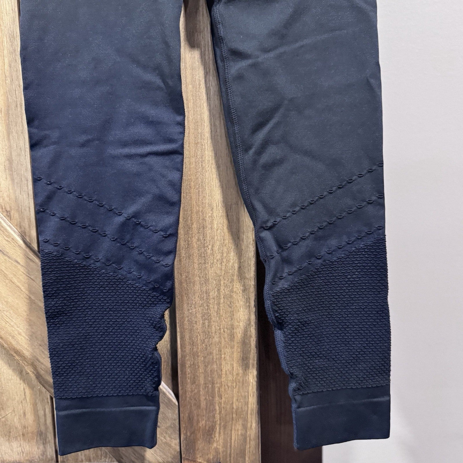 SHEFIT Black Compression Leggings Medium | High Waist Sculpting | Textured Cuffs