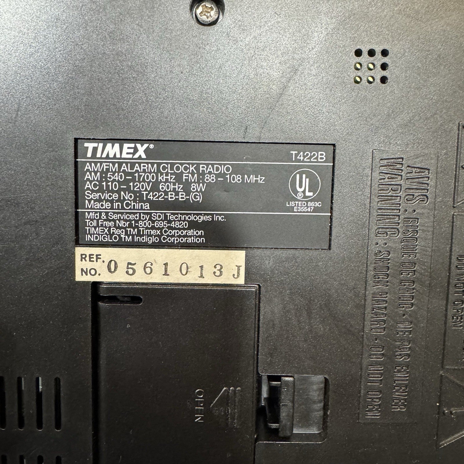 TIMEX Indiglo Alarm Clock T422B FREE SHIPPING WORKS Tested