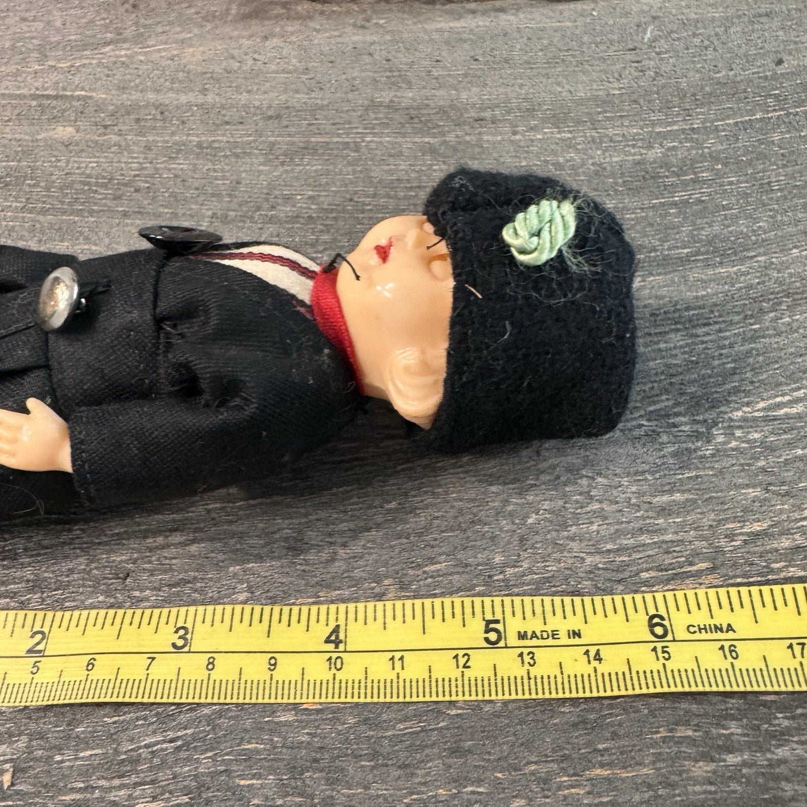 Vintage Dutch Boy Doll 5" Sleepy Eye Wooden Clogs Traditional Holland Costume