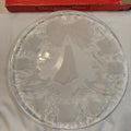 Mikasa Crystal Hostess Platter Christmas Bow Toys 15” in Original Box Presents