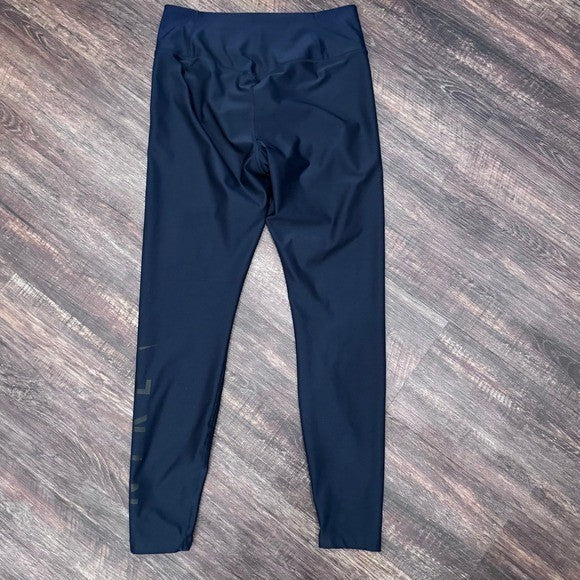 NIKE ONE DRI F WOMENS TRAINING TIGHT FIT MID R GRAPHIC LEGGINGS NAVY size medium