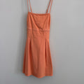 American Eagle Orange Denim Fit & Flare Dress Medium M Sundress Criss Cross Back