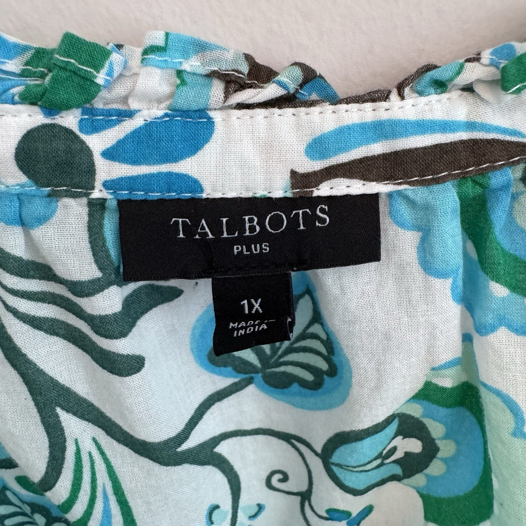 Talbots Women’s Plus 1X Top Lot Plaid Floral Cardigan Cotton 3Pc