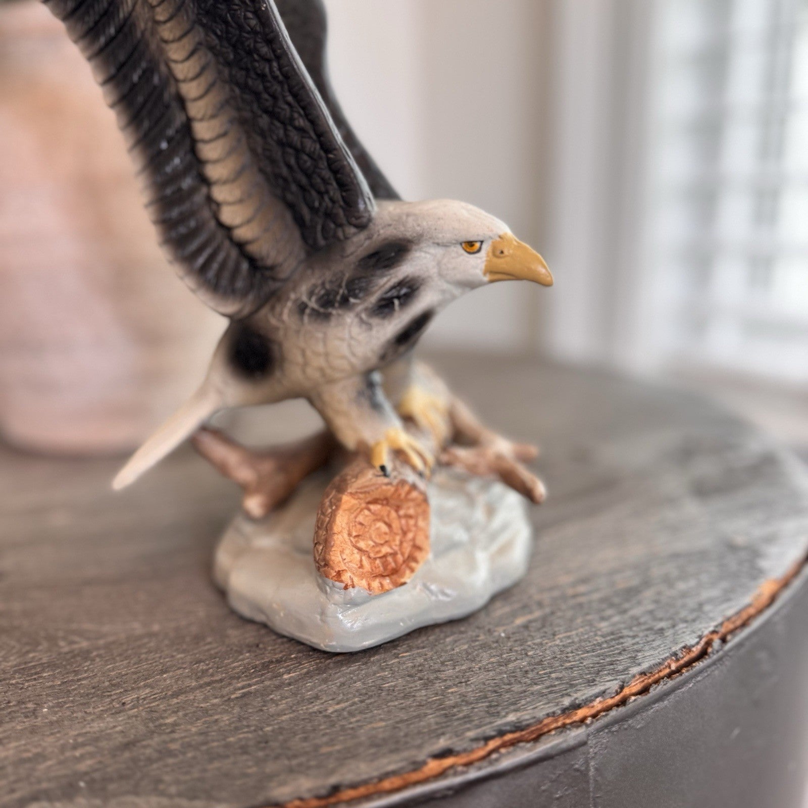 Vintage Bald Eagle Porcelain Figurine Large Wingspan American Wildlife Decor