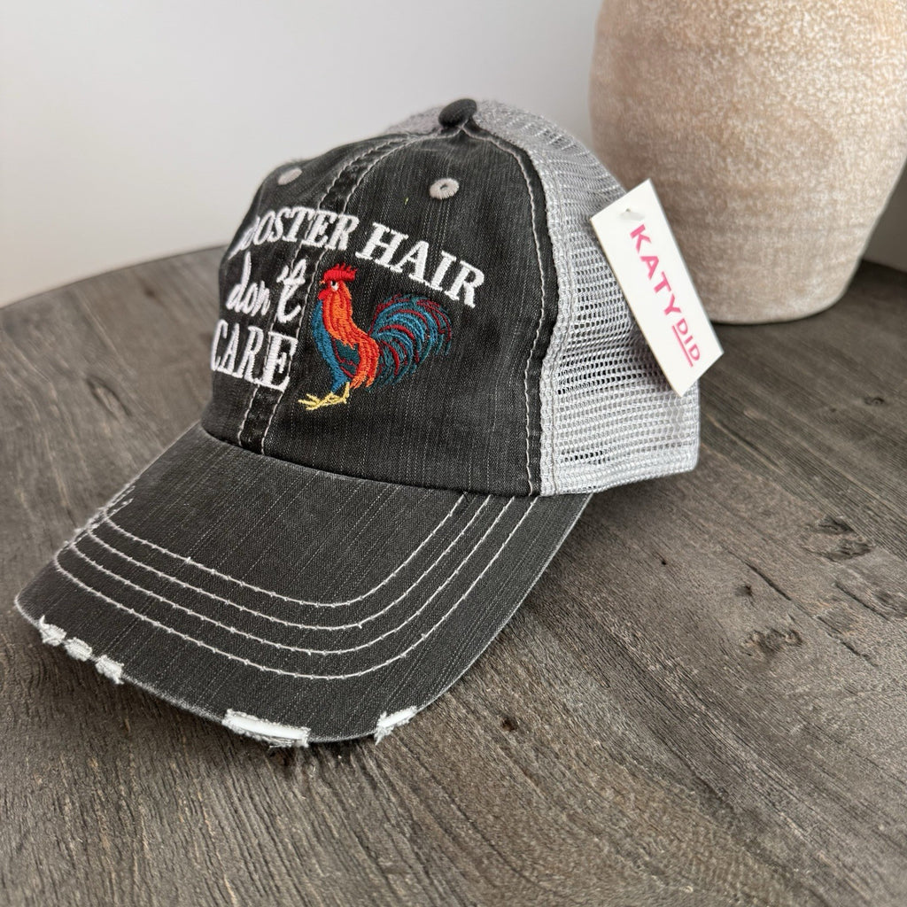 KatyDid Hat Lot 2 Barn Hair Rooster Hair Trucker Distressed Mesh Caps NWT Farm