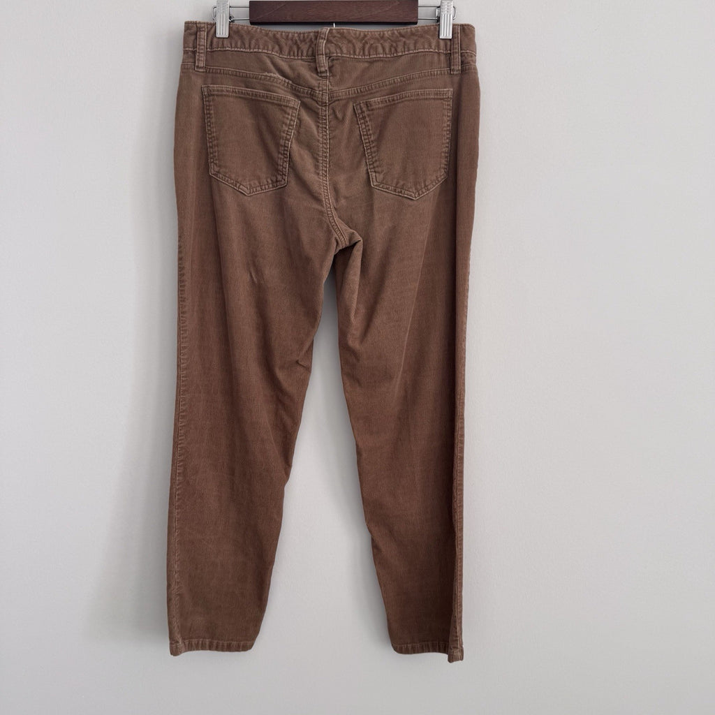 Lands End Corduroy Pants Womens 8 Fit 1 Brown Stretch Straight