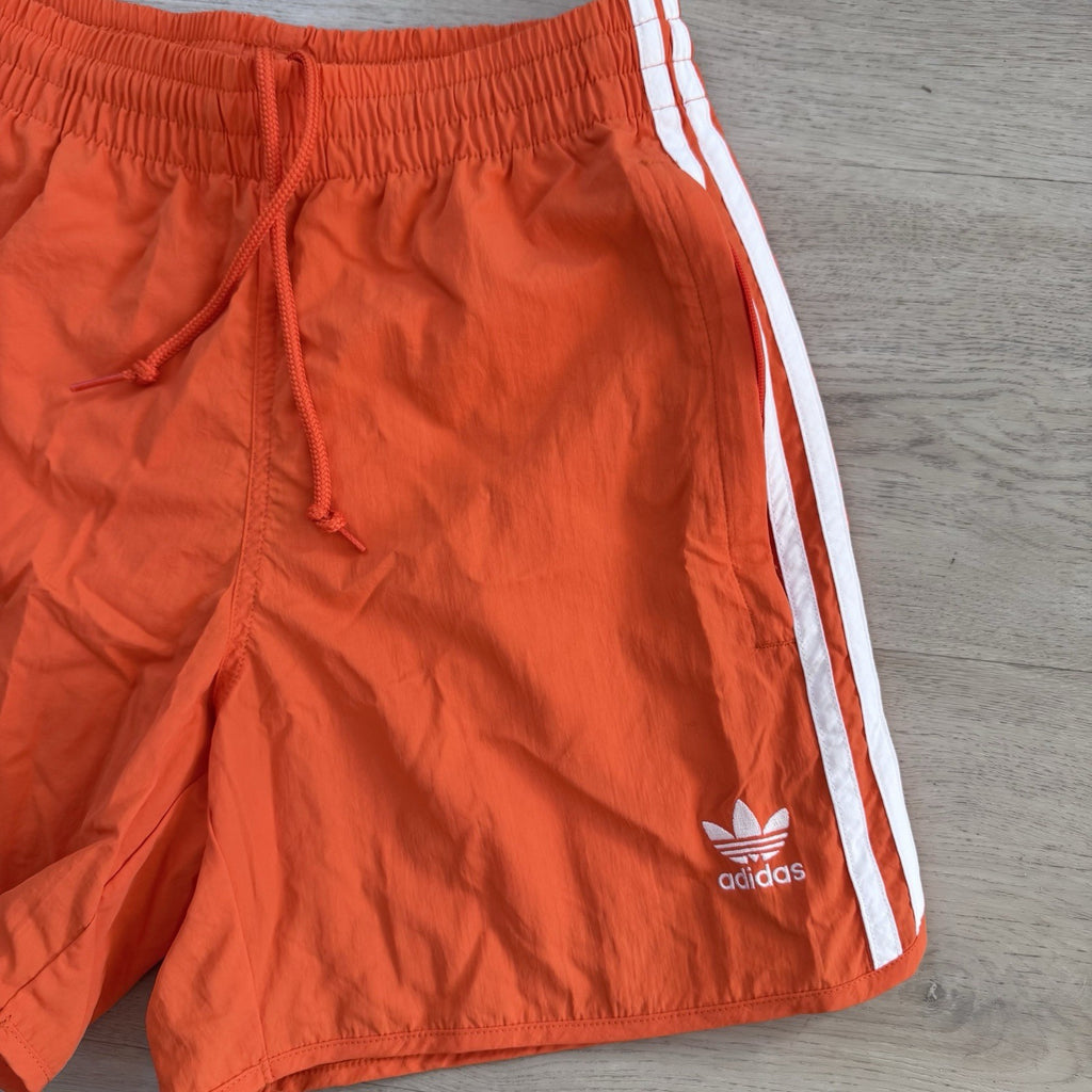 NWT Adidas Originals Orange 3-Stripe Shorts XS Drawstring  Retro Tennessee