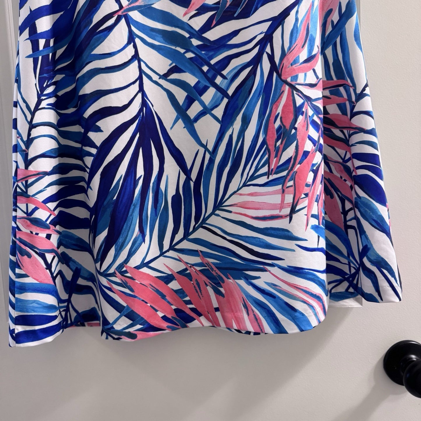 Tail Activewear Tropical Print Golf Dress Zip Neck Size M Pink Blue Leafy