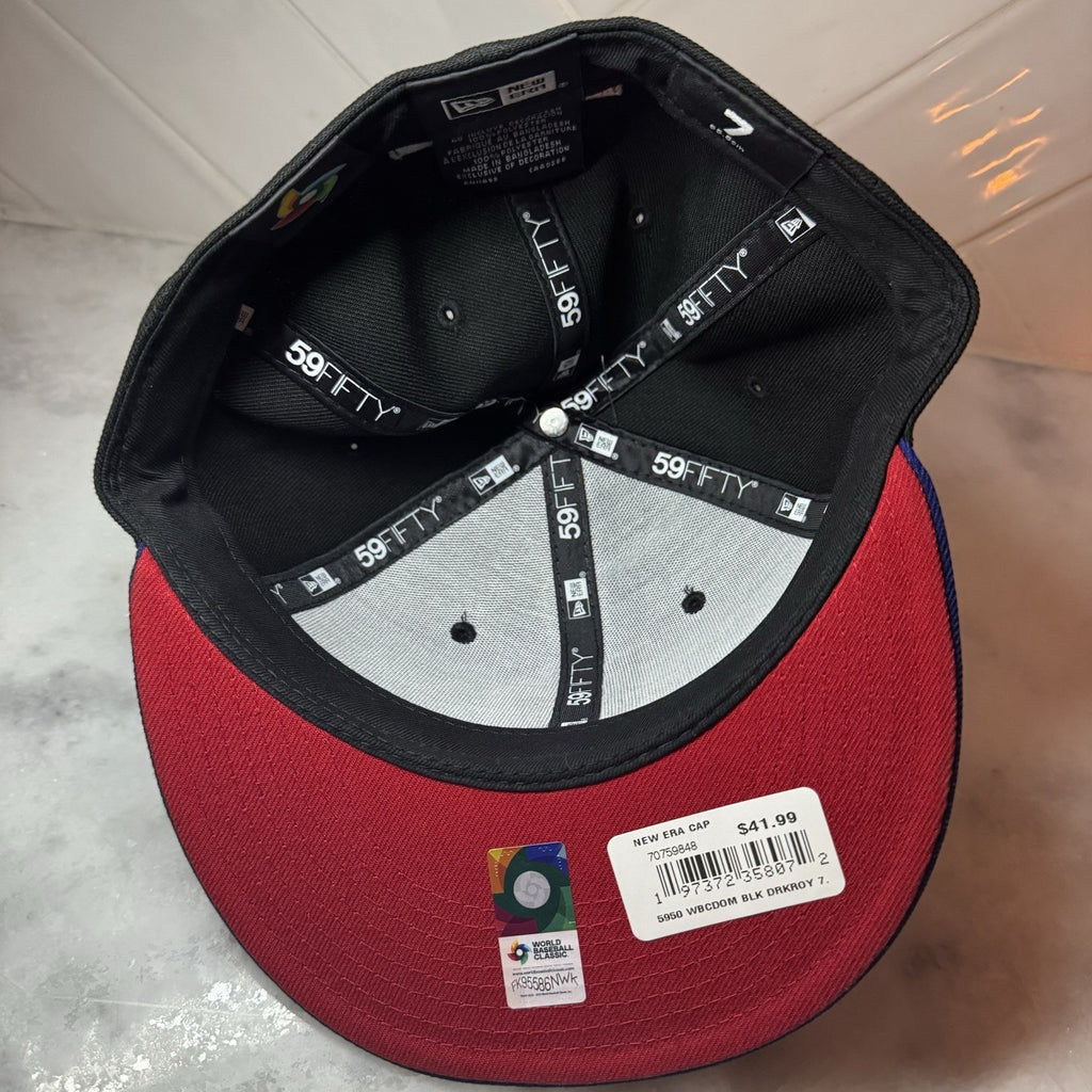 New Era 59FIFTY Dominican Republic RD Hat Black Blue Red Fitted Size 7 Cap WBC