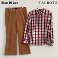 Talbots Women Size 16 Lot 2 Shirt Pants Corduroy Plaid Casual Career