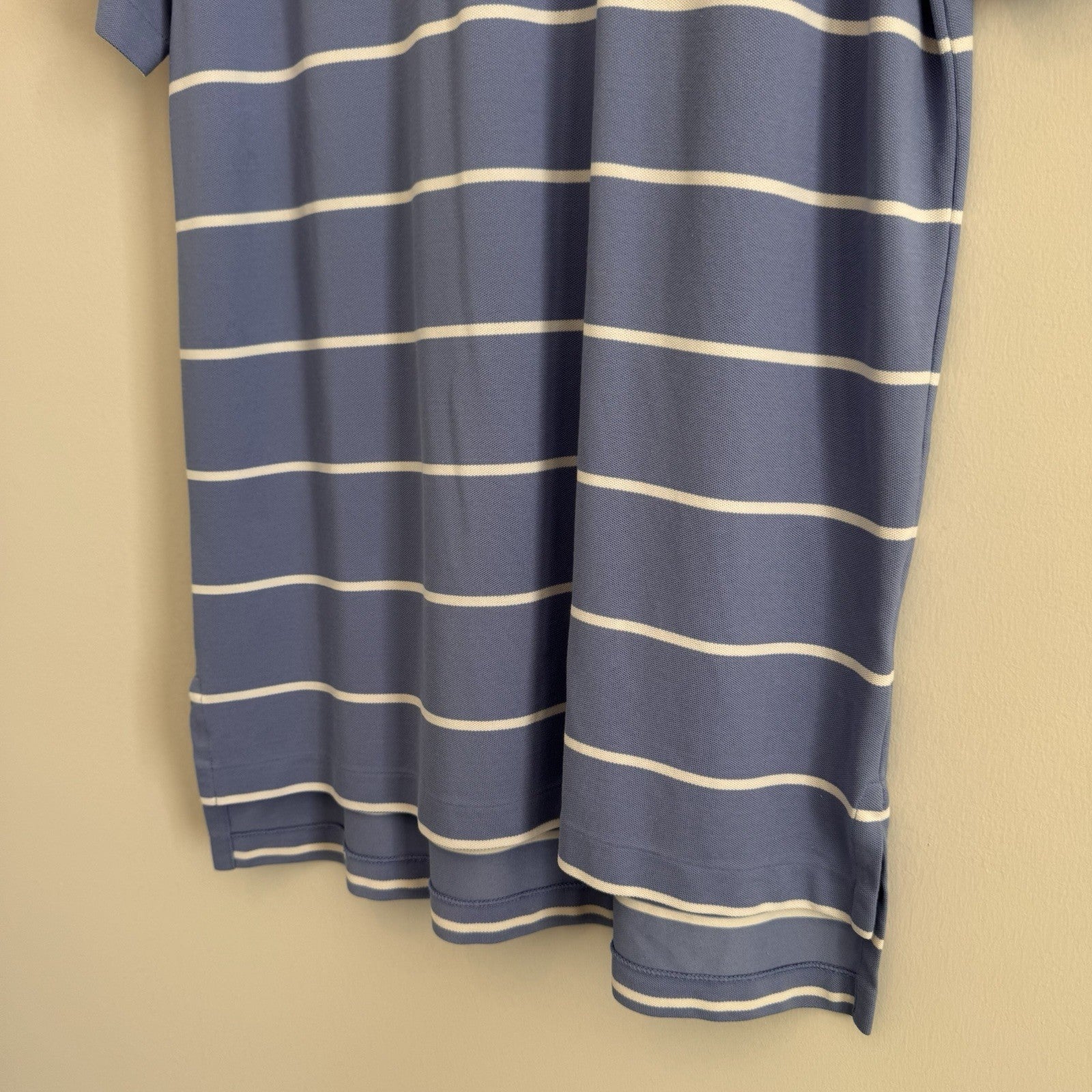 Polo Golf Ralph Lauren Mens Medium Performance Pima Cotton Striped Polo Blue