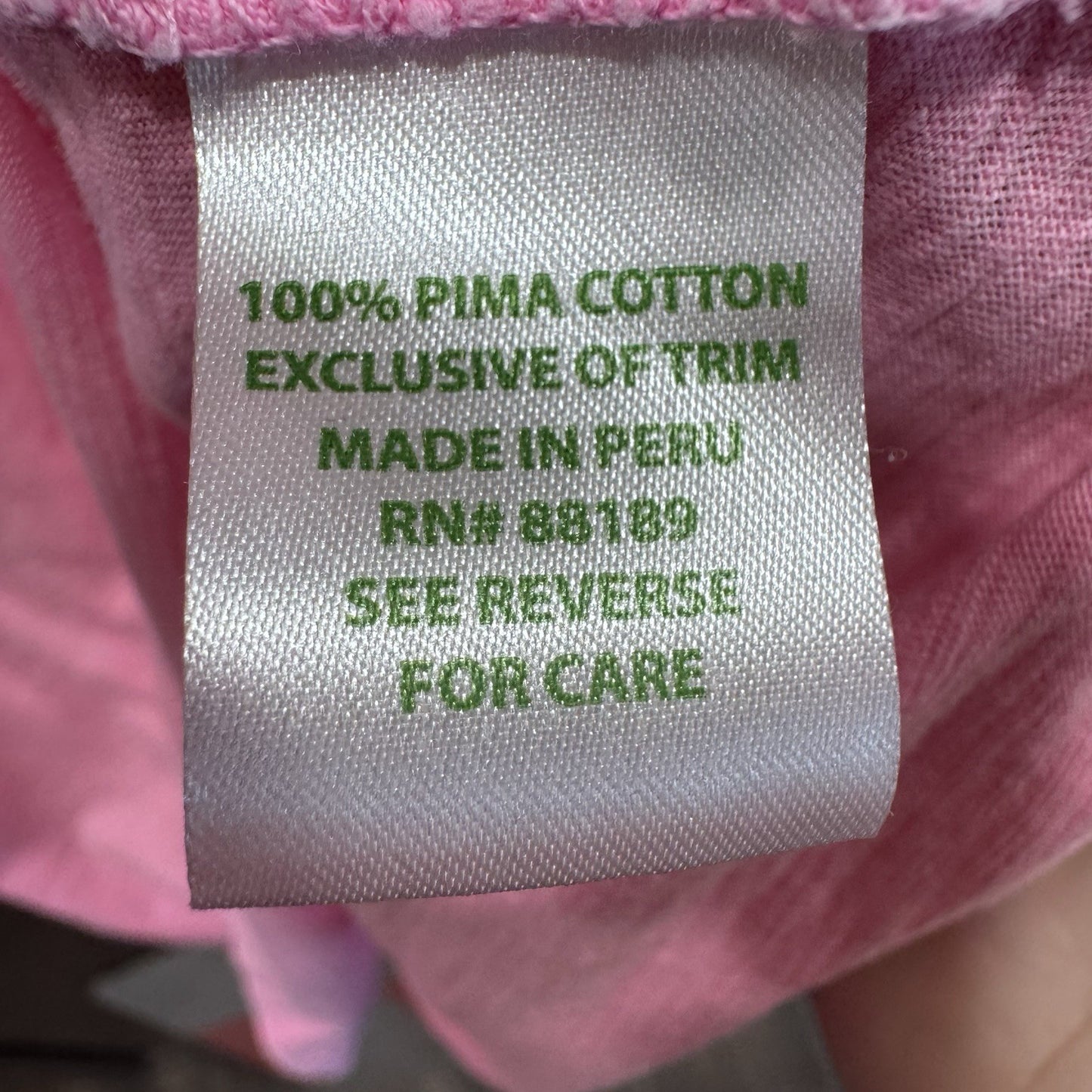 Lilly Pulitzer Pink Ruffle Button Polo Shirt Women’s Small Pima Cotton