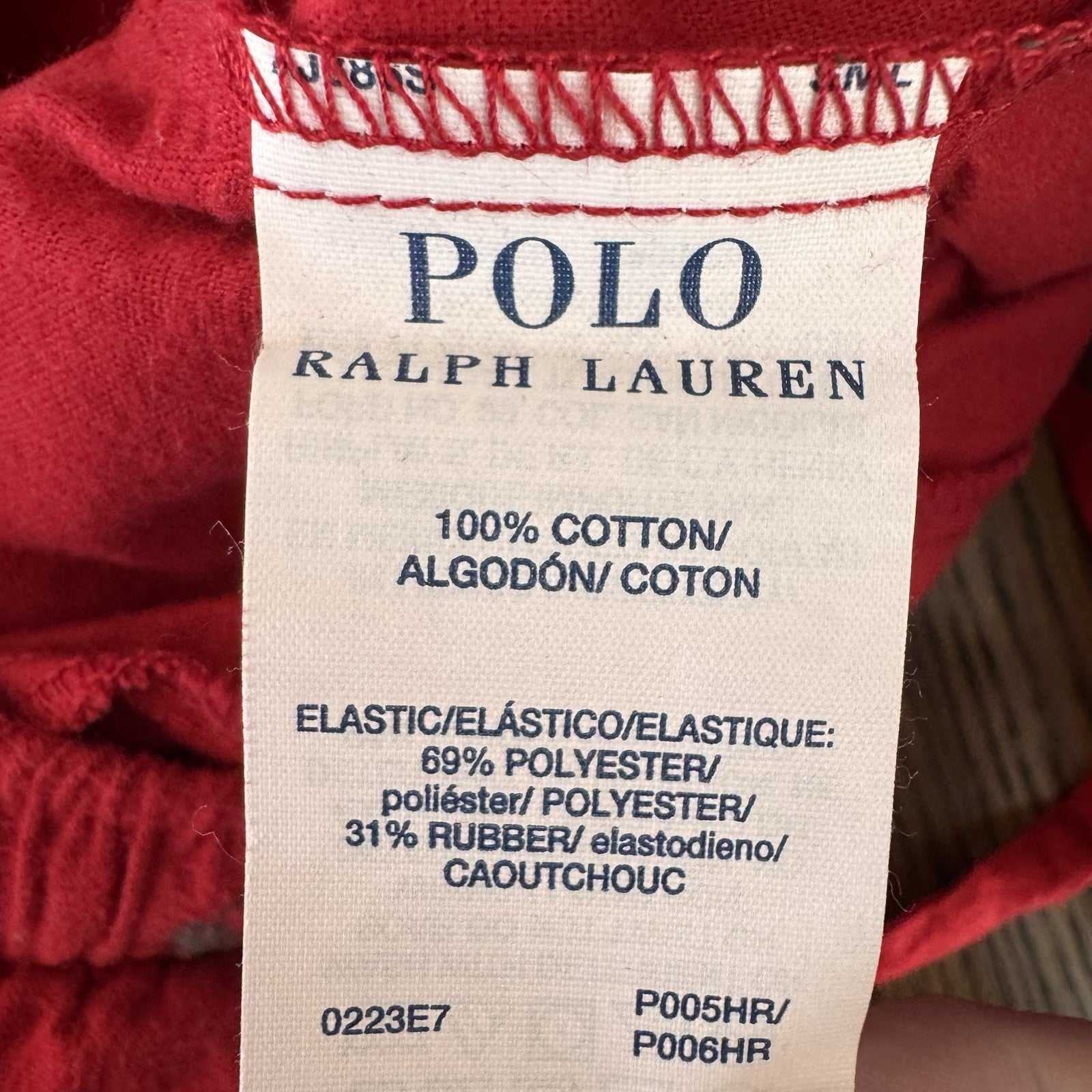 Polo Ralph Lauren Mens Red Blue All Over Pony Pajama Pants Size L Cotton Lounge