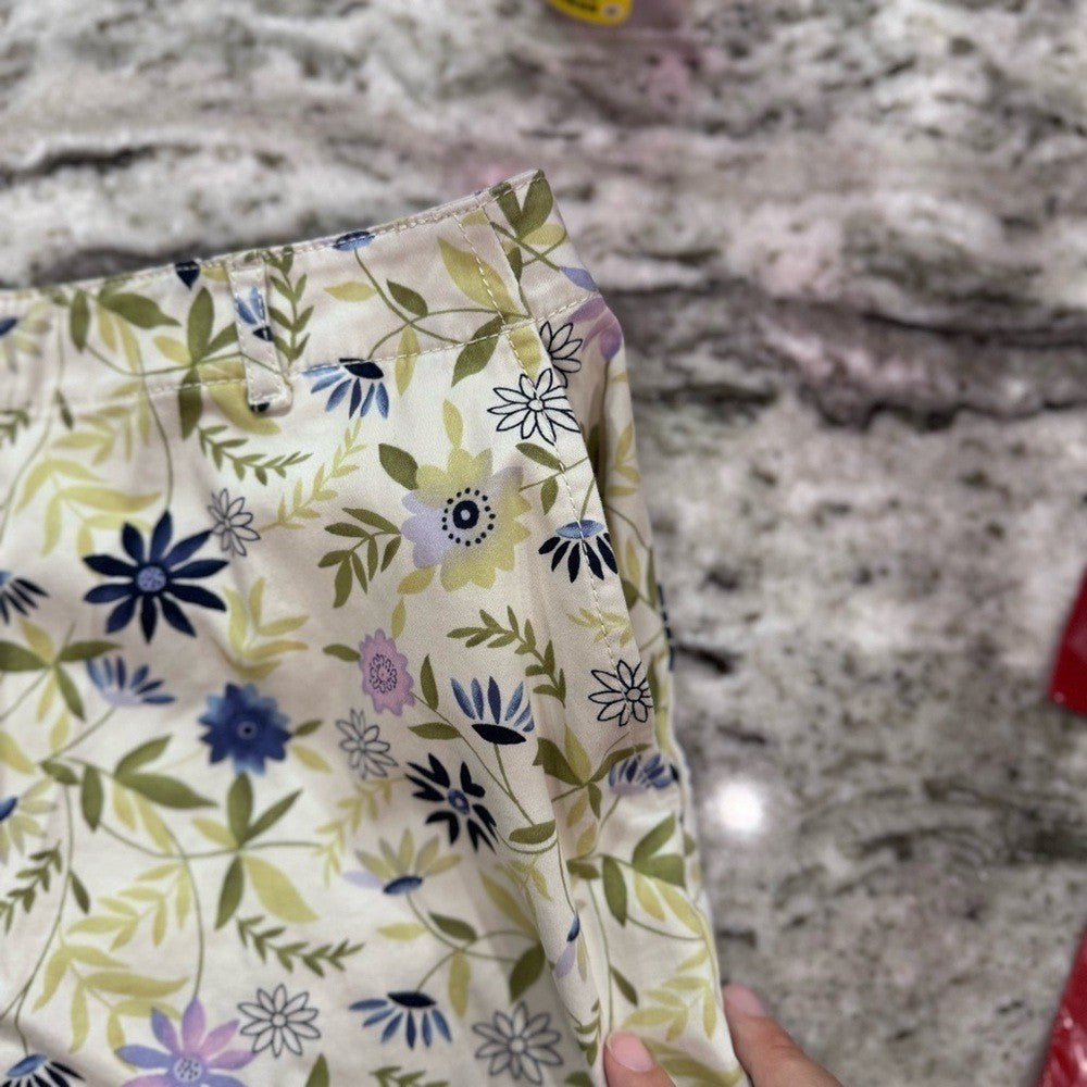 J. Jill Cotton-blend, Floral Cargo Skirt