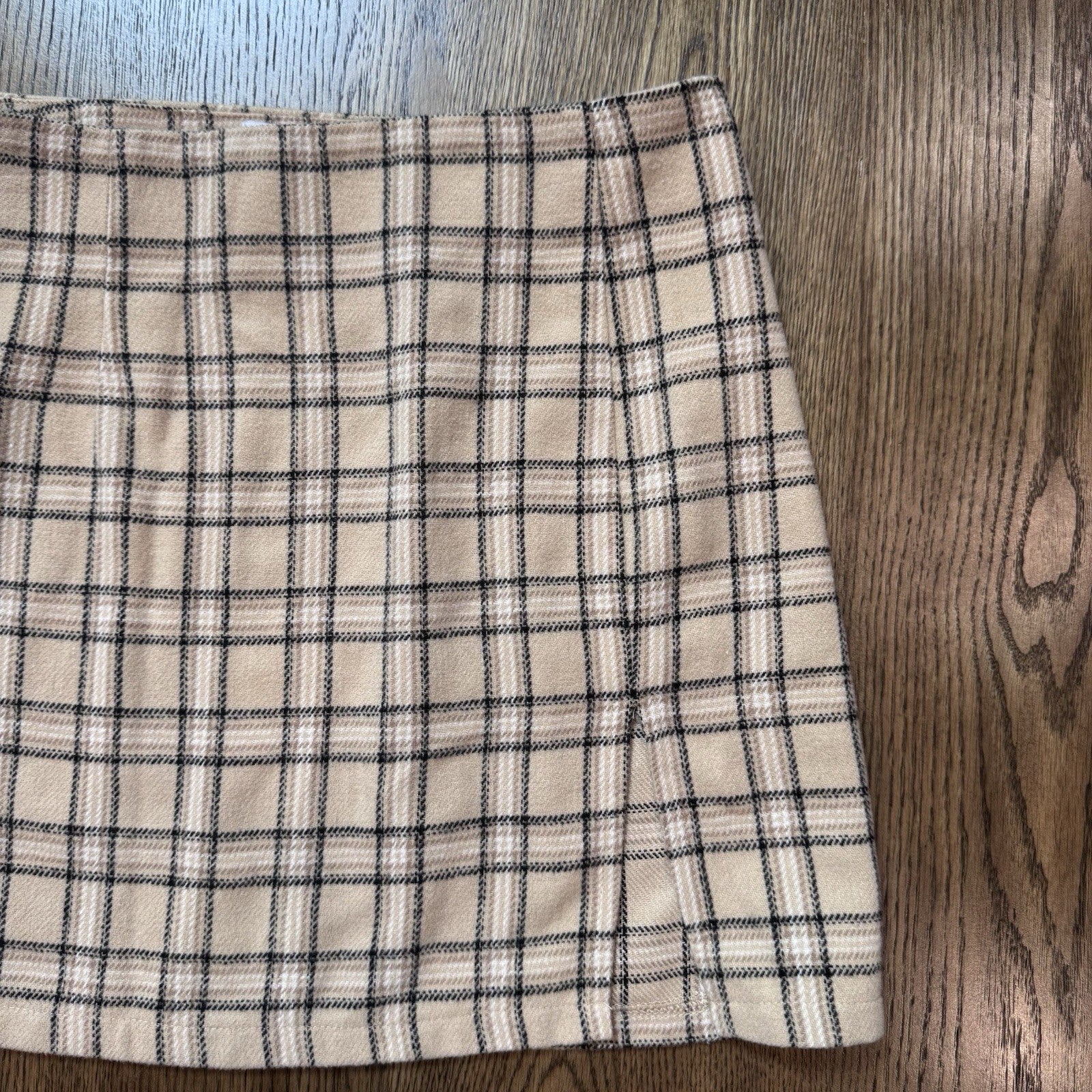 Princess Polly Tan Plaid Mini Skirt Size XS AU 6 US 2 Preppy Schoolgirl Academia