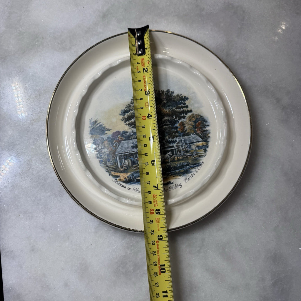 Vintage Currier & Ives Autumn in New England Cider Making Plate 8”