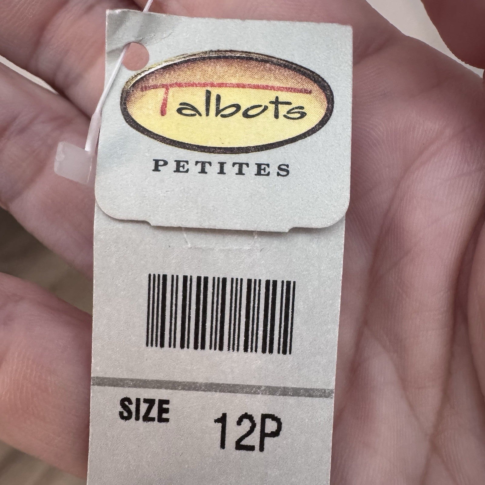 Talbots Petites Blouse 12P Pink White Stripe Button Front Long Sleeve NWT