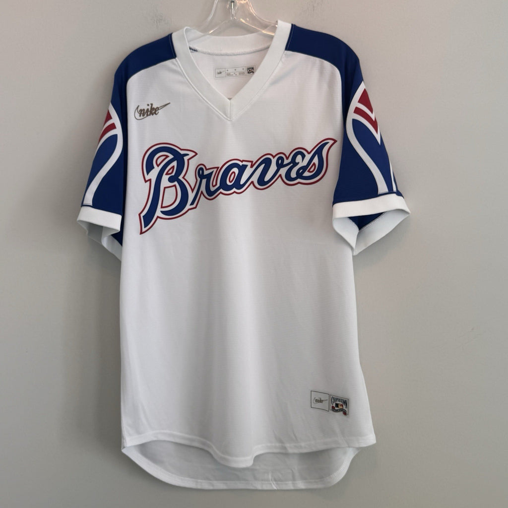 Nike Atlanta Braves Cooperstown Collection White Stitched Jersey Men’s M NWOT