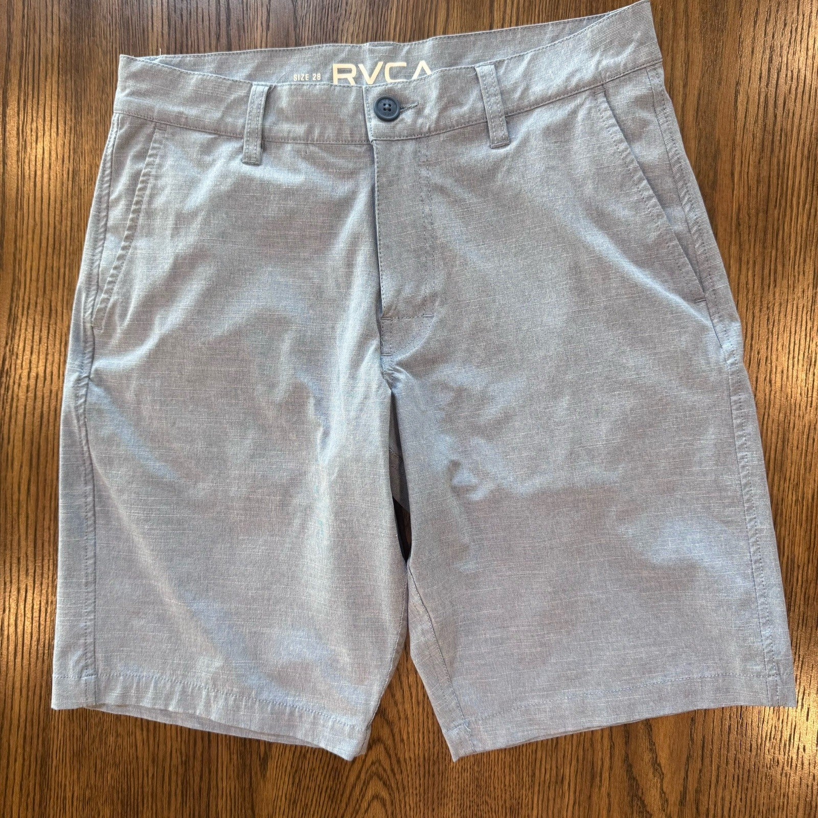 RVCA Men’s Tailored Fit Dress Shorts Size 28 Gray Lightweight Casual Chino Look