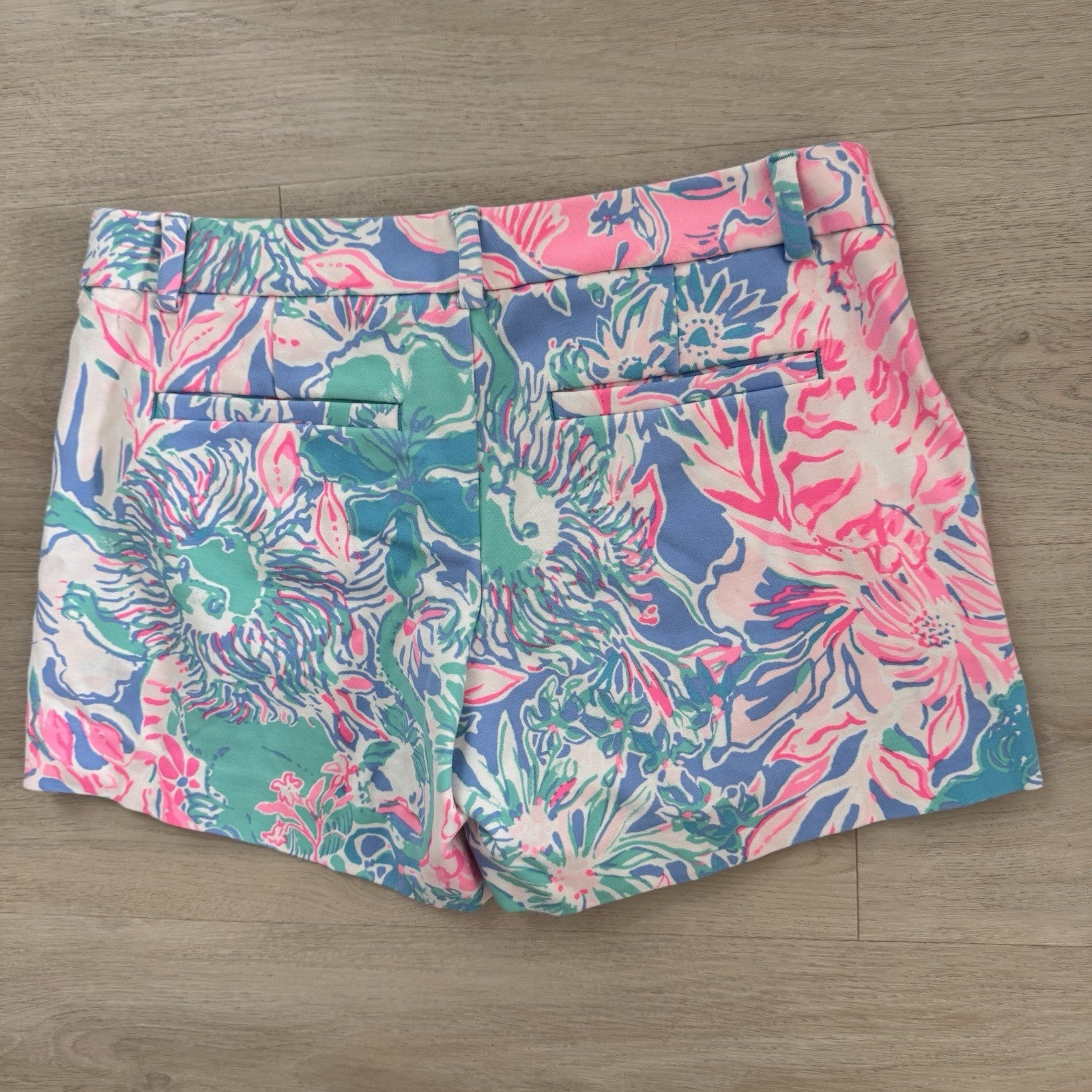 Lilly Pulitzer Printed Callahan  Shorts Sz 2 Pink Blue Tropical 2019 Women’s