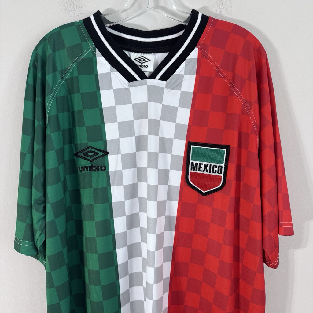 NWT Umbro Mexico Jersey Mens Large Soccer Shirt Green White Red NEW Ships Fast!